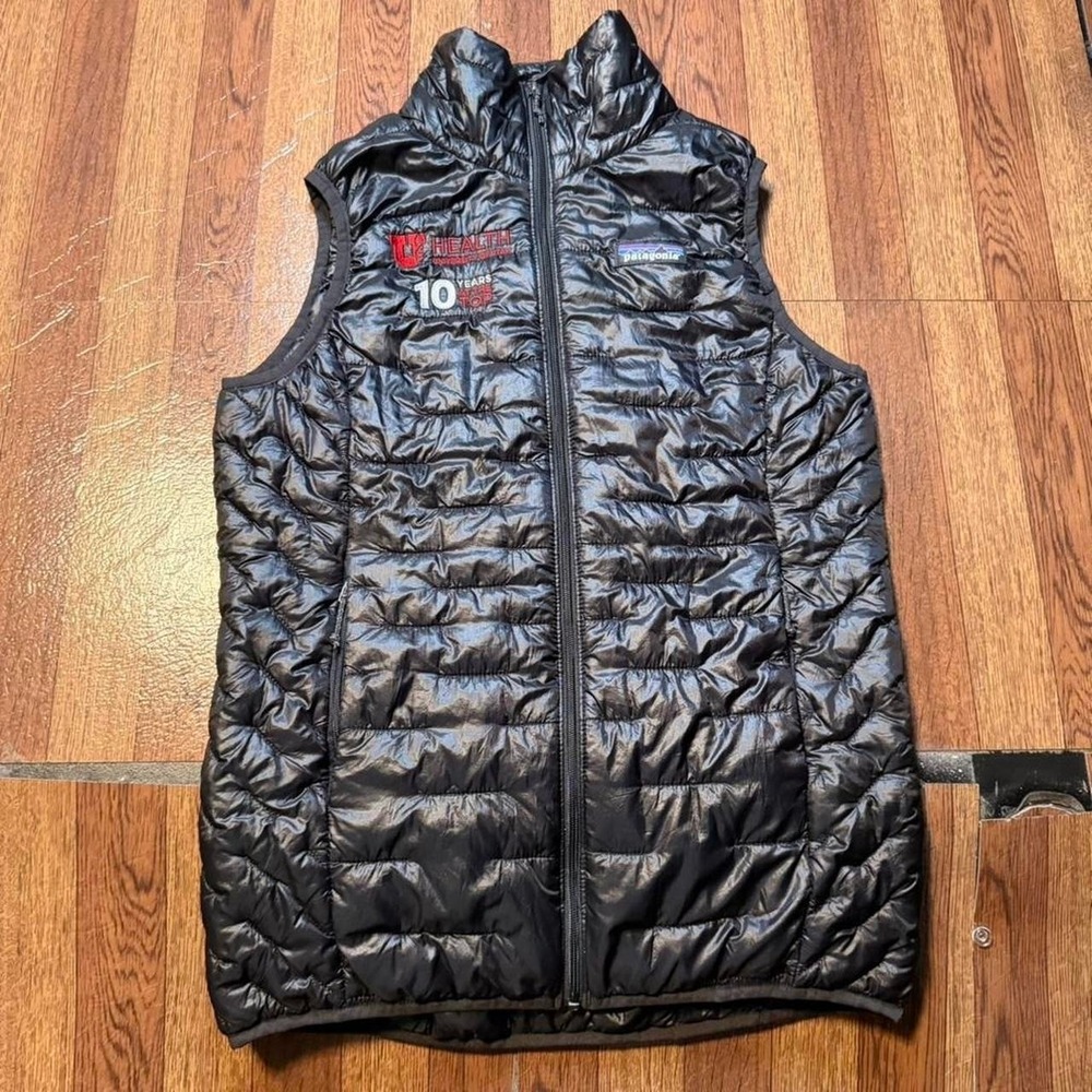 Patagonia Women's Black Nano Puff Gilet Vest XS Embroidery Utah